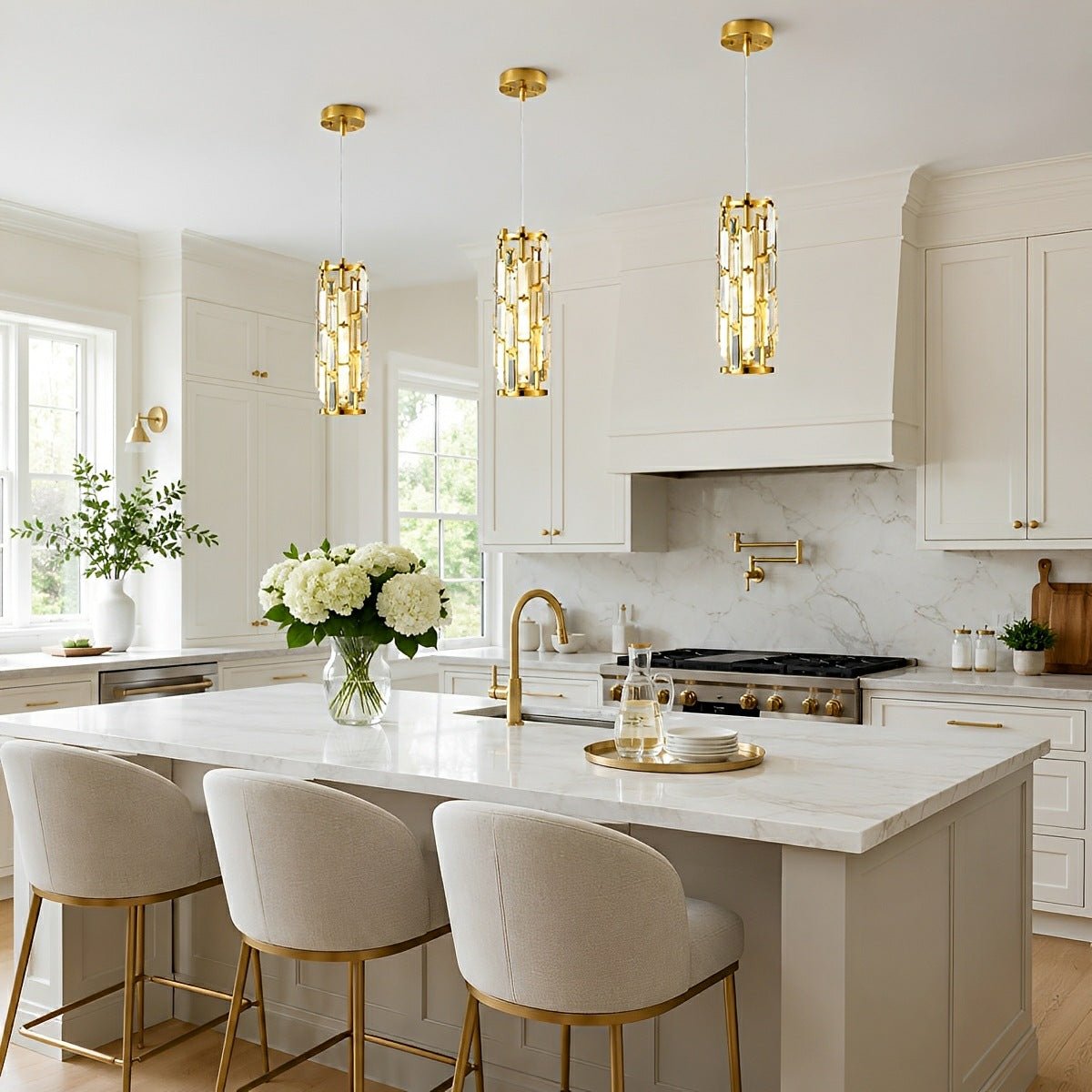Dimmable Vintage Industrial Crystal Glass Pendant Light Ceiling Light