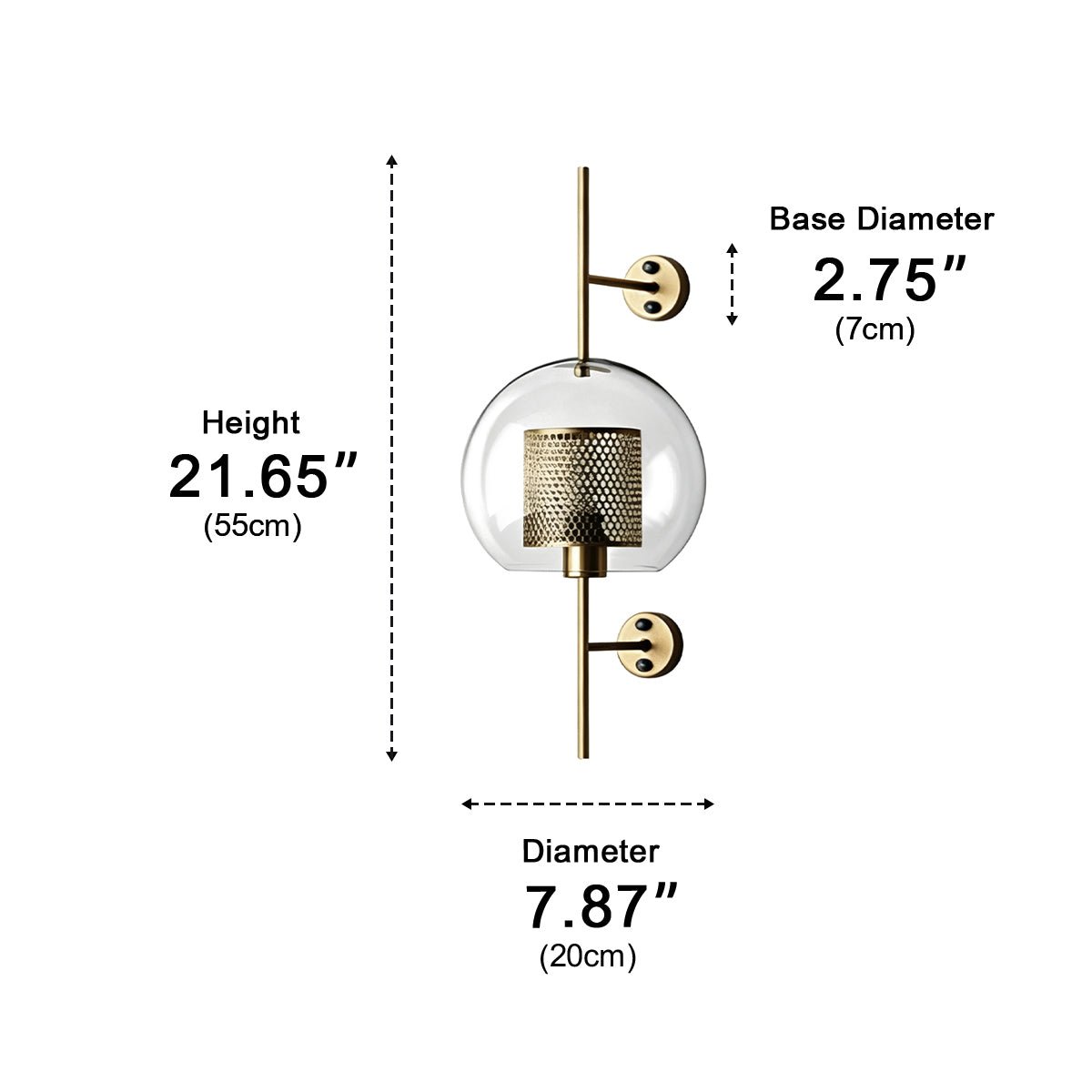 Dimmable Vintage Industrial Glass Globe LED Wall Sconces