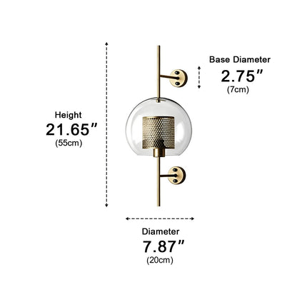 Dimmable Vintage Industrial Glass Globe LED Wall Sconces