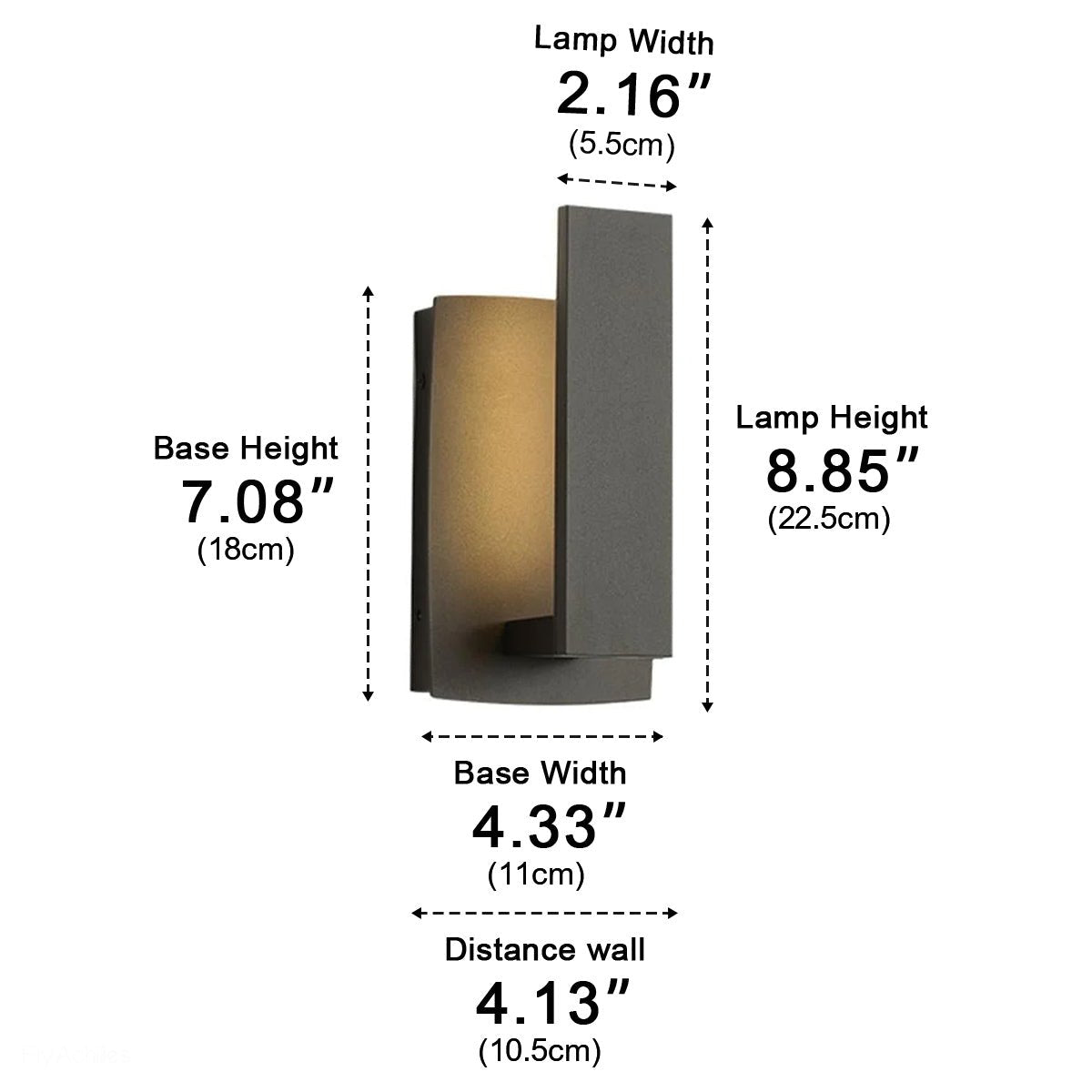 Dimmable Waterproof Rectangle Black LED Outdoor Wall Sconces