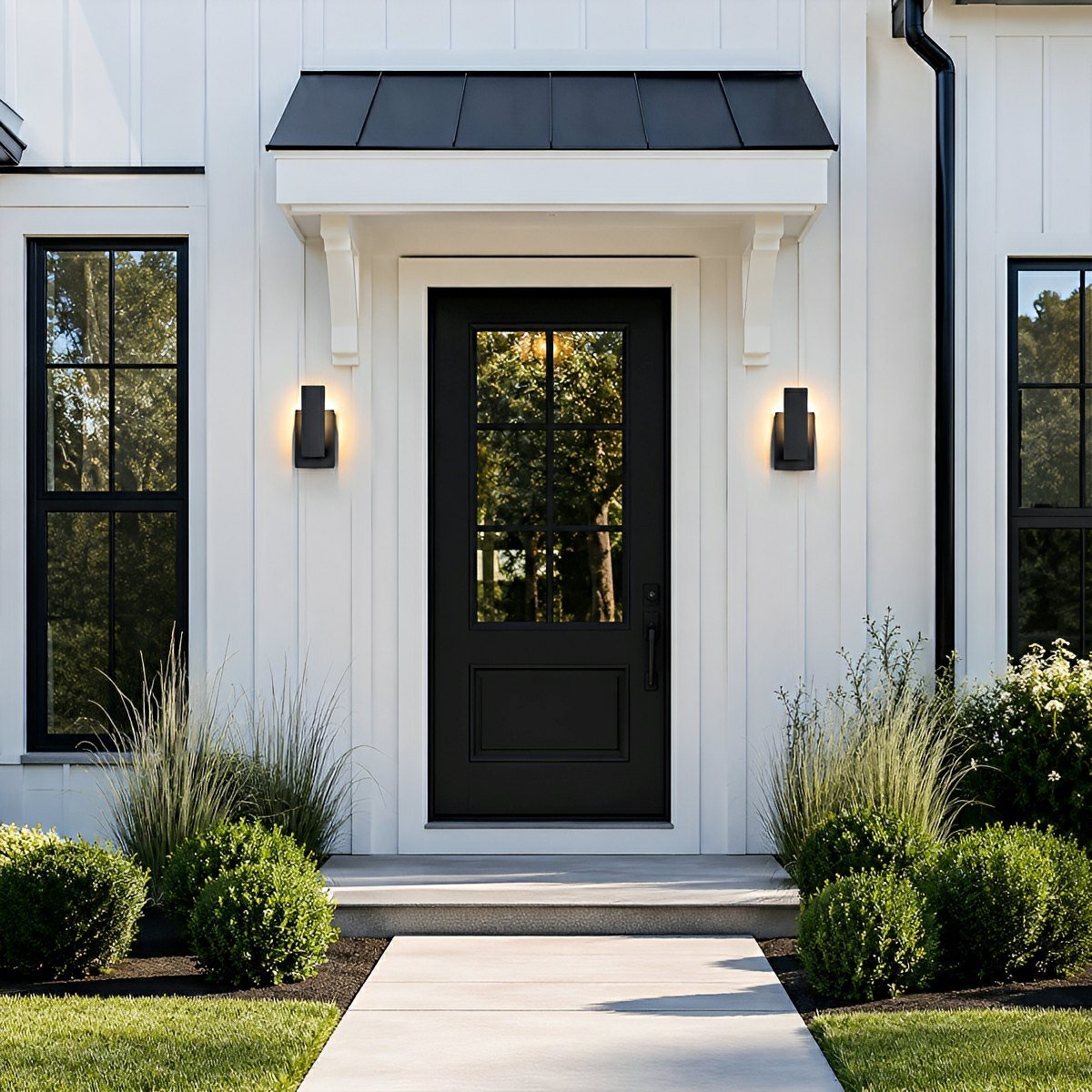 Dimmable Waterproof Rectangle Black LED Outdoor Wall Sconces