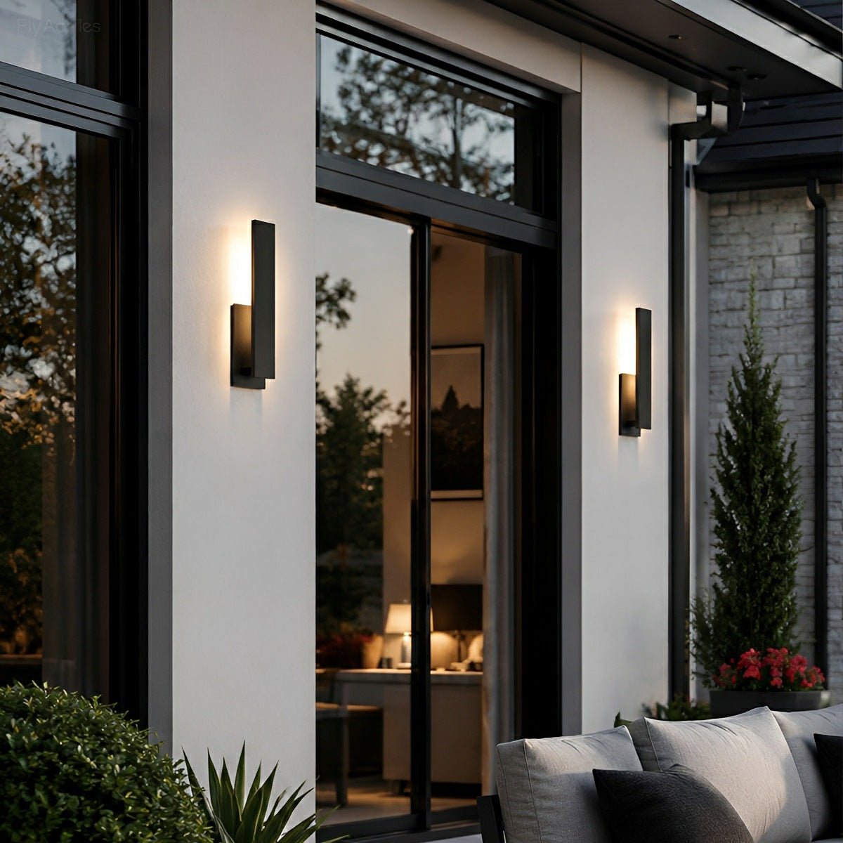 Dimmable Waterproof Rectangle Black LED Outdoor Wall Sconces