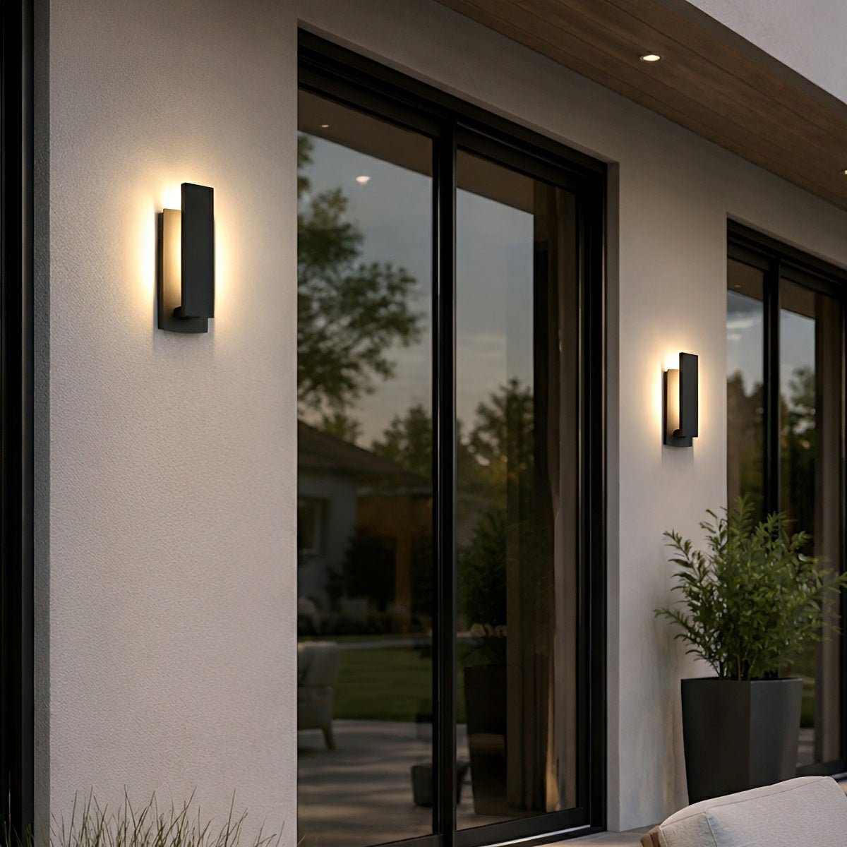 Dimmable Waterproof Rectangle Black LED Outdoor Wall Sconces