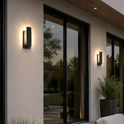 Dimmable Waterproof Rectangle Black LED Outdoor Wall Sconces