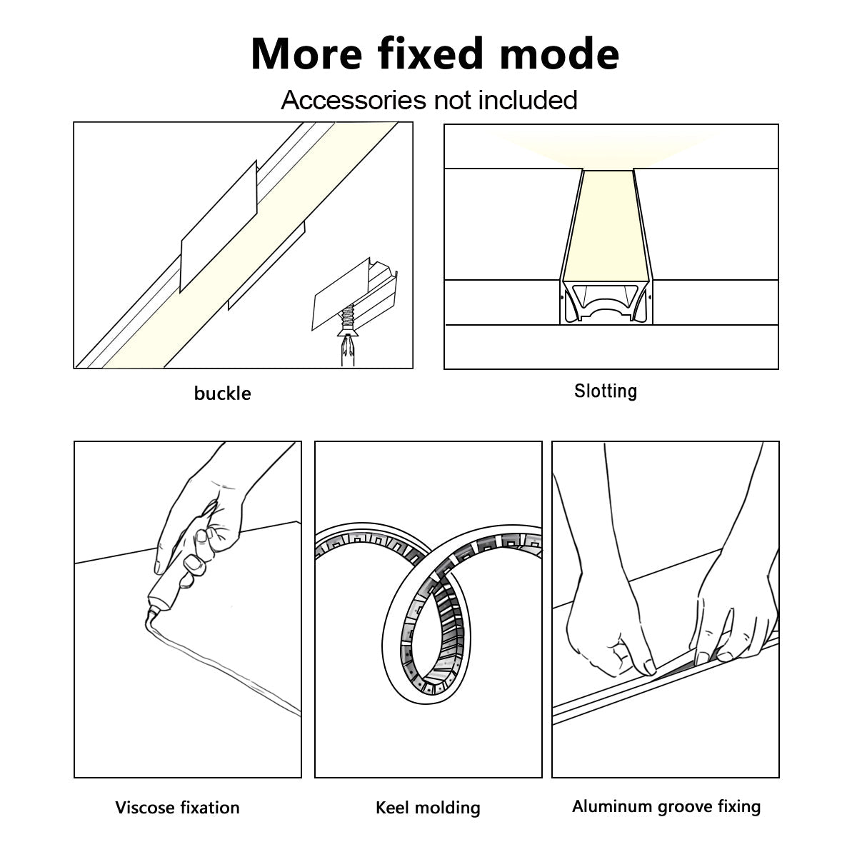 DIY Waterproof Recessed Flexible LED Strip Stair Lights Outdoor Linear Light DC24V