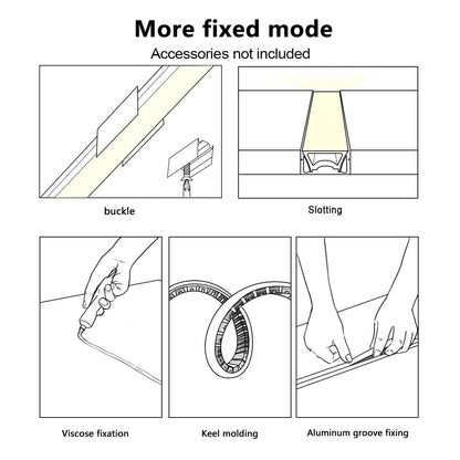 DIY Waterproof Recessed Flexible LED Strip Stair Lights Outdoor Linear Light DC24V