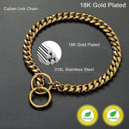 Dog Chain Collar – Heavy Duty Chain, Chew-Resistant, Durable Pet Accessory for Daily Walks Fall 2025 Gift