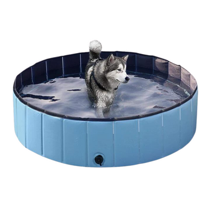 Pop-Up Dog Pool Foldable - Outdoor Bath And Pool For Pets, Summer 2025 Easy Setup, Side Drain, Durable Lining