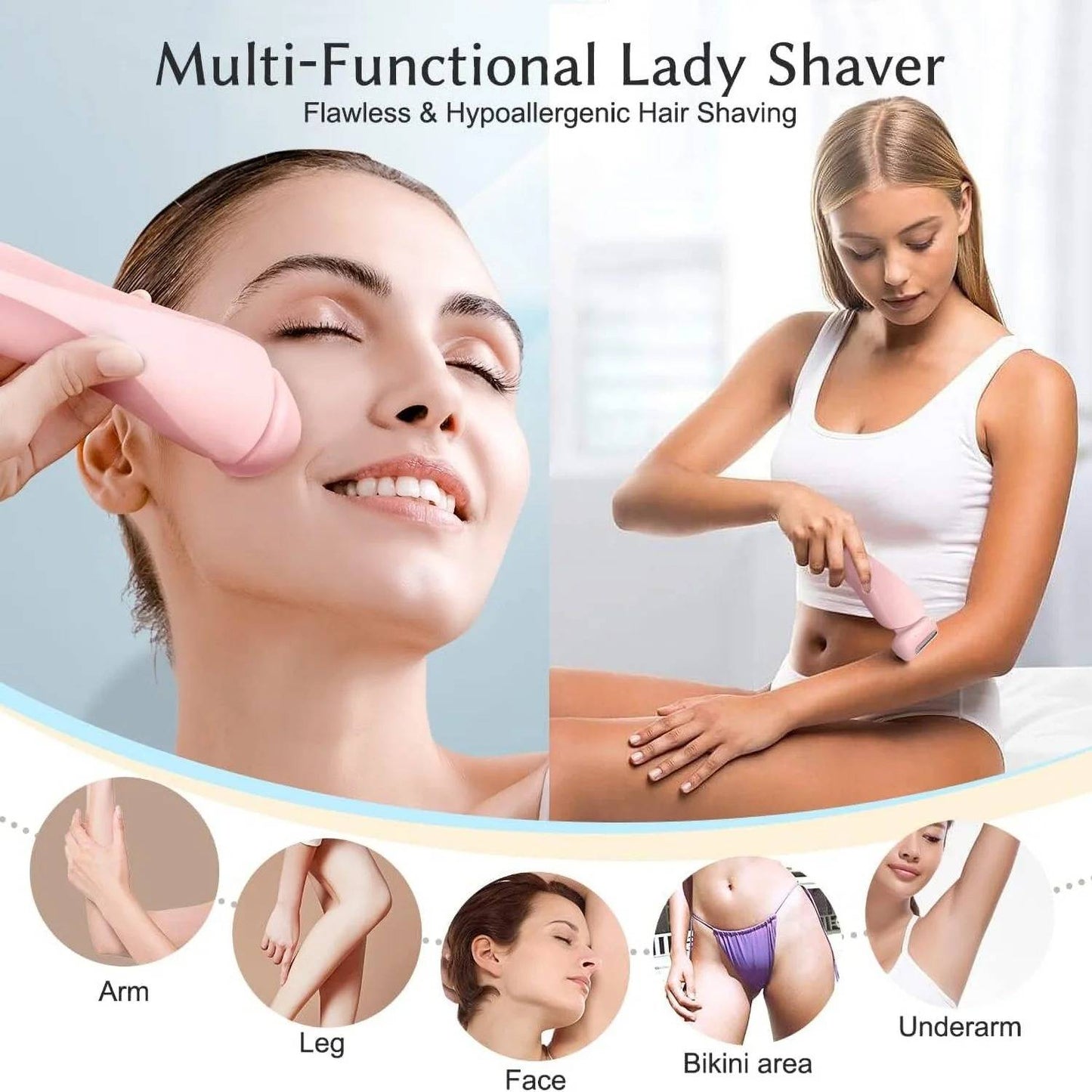 Electric Shaver 3D Floating Blade Dual-Head Waterproof Wet Dry Use Gentle Painless Hair Removal Fall 2025 Self-Care Gift