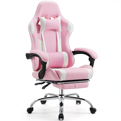 Ergonomic Computer Game Desk Chair Recliner - with Footrest & Lumbar Support & Headrest, Fixed Up Armrest, - Flare Shack