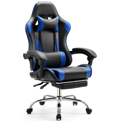 Ergonomic Computer Game Desk Chair Recliner - with Footrest & Lumbar Support & Headrest, Fixed Up Armrest, - Flare Shack