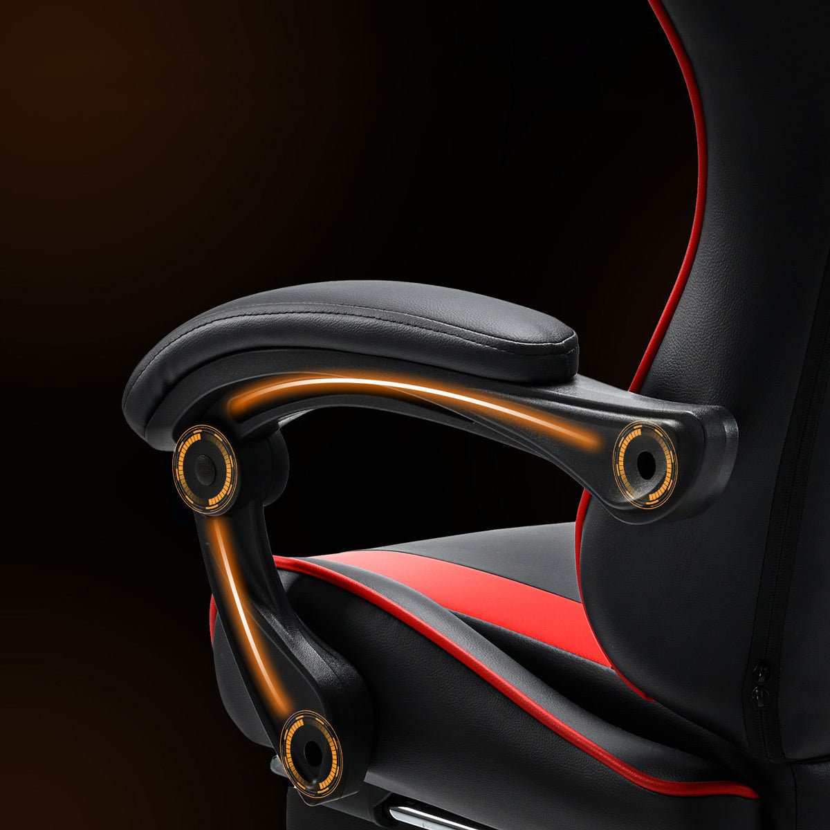 Ergonomic Computer Game Desk Chair Recliner - with Footrest & Lumbar Support & Headrest, Fixed Up Armrest,