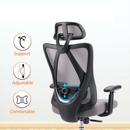 Ergonomic Swivel Mesh Office Computer Chair with Support & Headrest