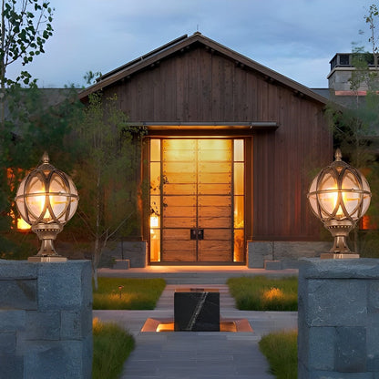 Farmhouse Round Ball Waterproof Outdoor Fence Post Lights - Flare Shack