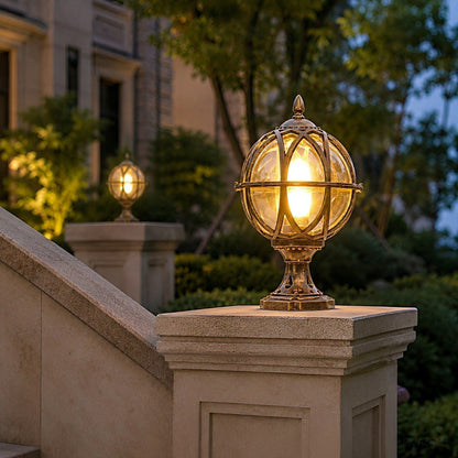 Farmhouse Round Ball Waterproof Outdoor Fence Post Lights
