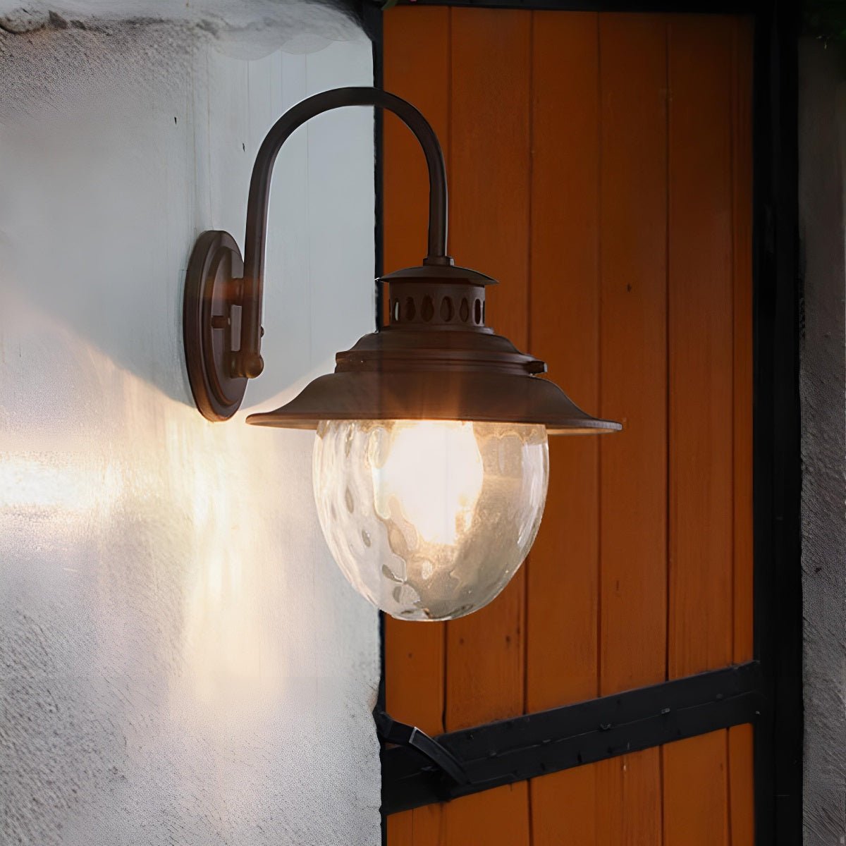 Farmhouse Waterproof Black Horn LED Outdoor Wall Light - Flare Shack