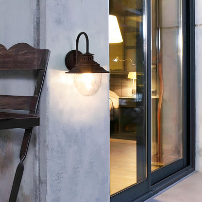Farmhouse Waterproof Black Horn LED Outdoor Wall Light - Flare Shack