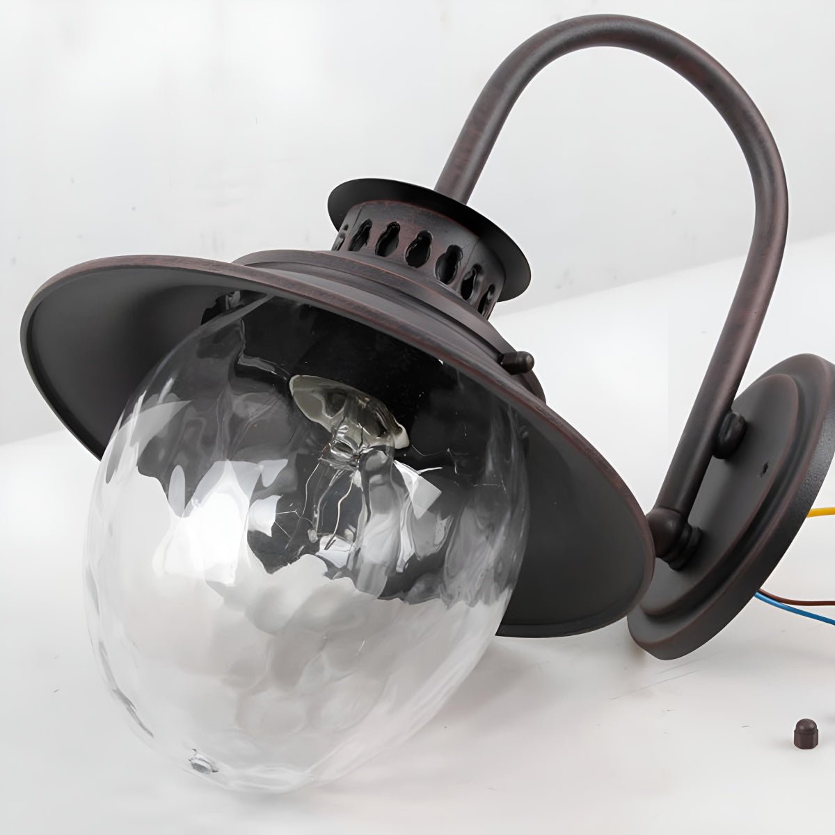 Farmhouse Waterproof Black Horn LED Outdoor Wall Light
