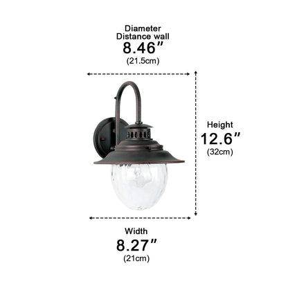 Farmhouse Waterproof Black Horn LED Outdoor Wall Light