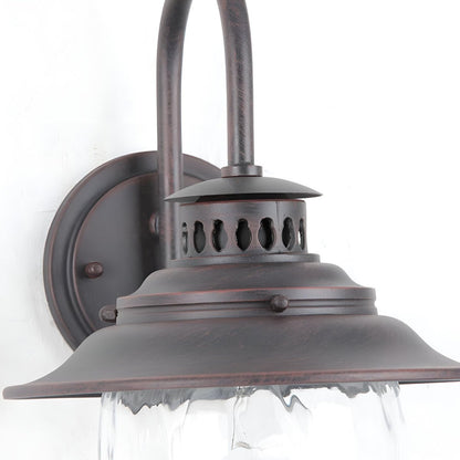 Farmhouse Waterproof Black Horn LED Outdoor Wall Light