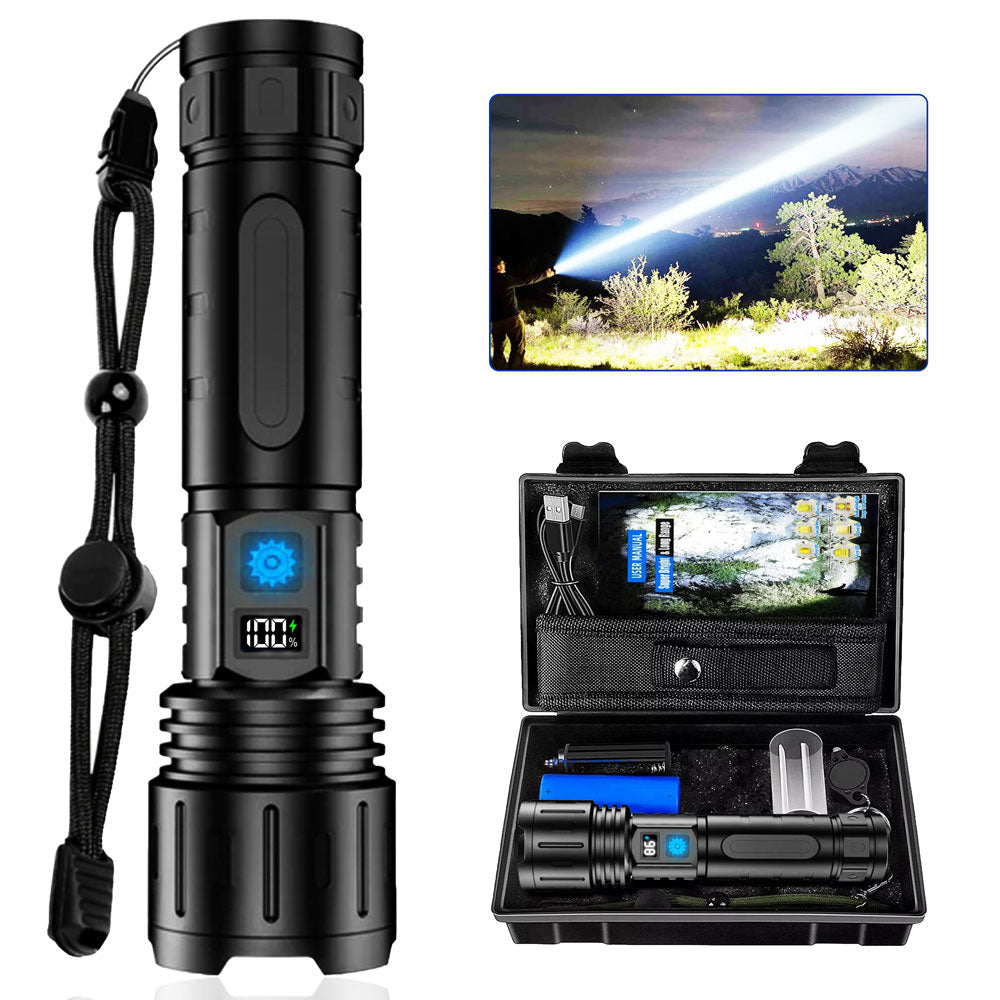 Flashlight 100K Lumens Rechargeable LED Waterproof Camping