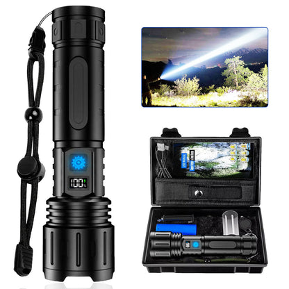 Flashlight 100K Lumens Rechargeable LED Waterproof Camping