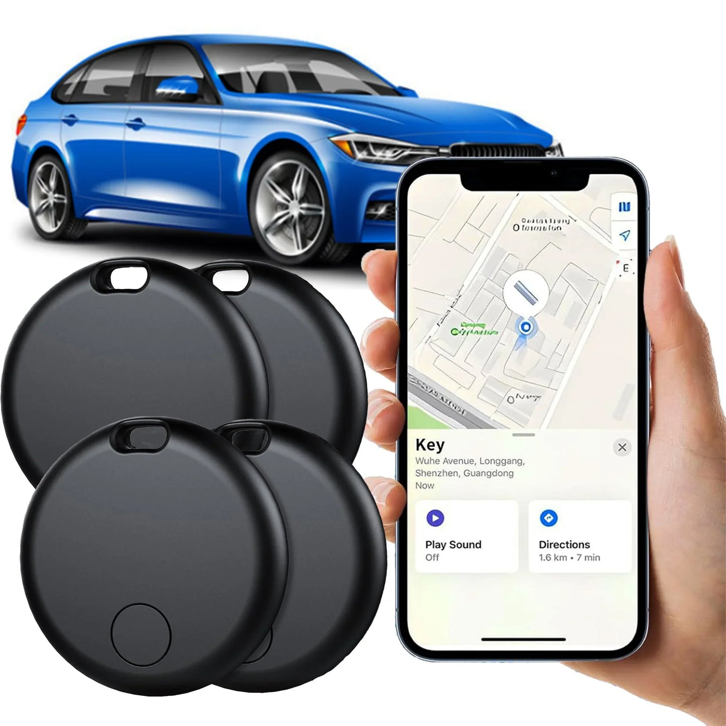 GPS Airtag Tracker Compact Iphone Android No Subscription