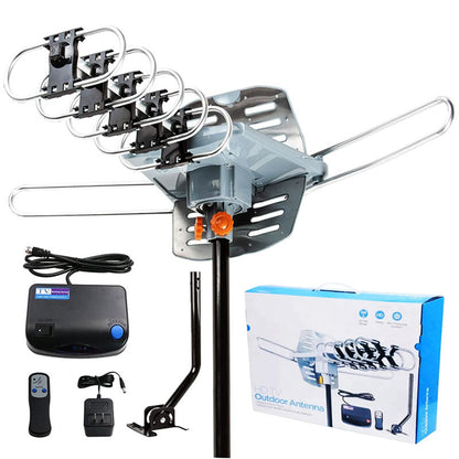 Outdoor HD TV Antenna 990 Mile Range Rotatable Mast
