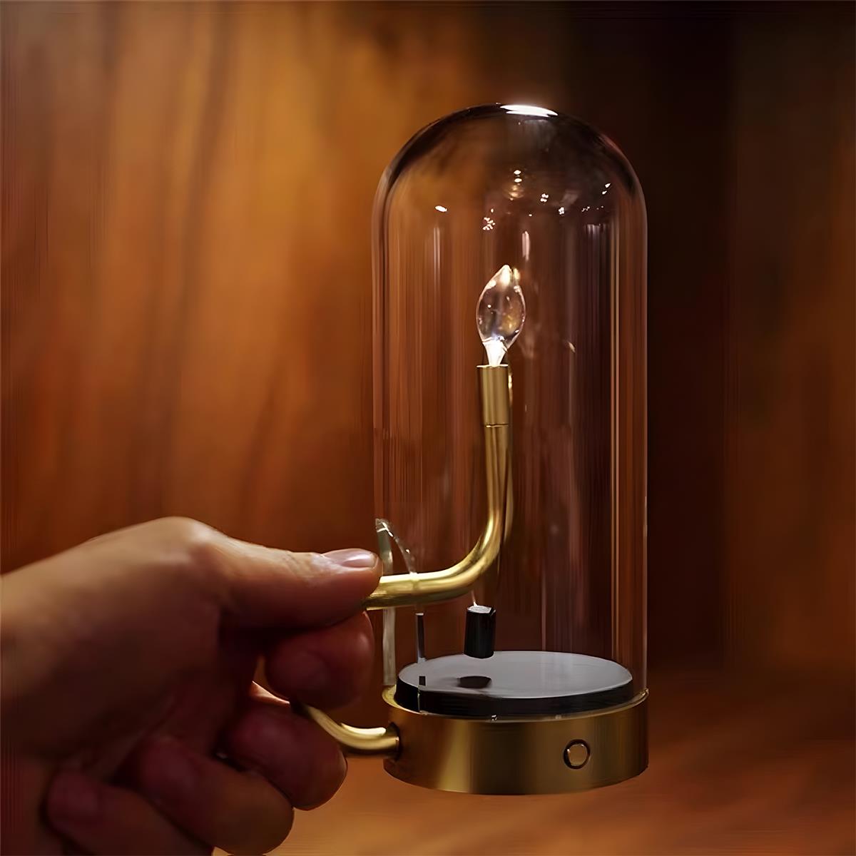Flame Water Drop Table Lamp with USB Rechargeable