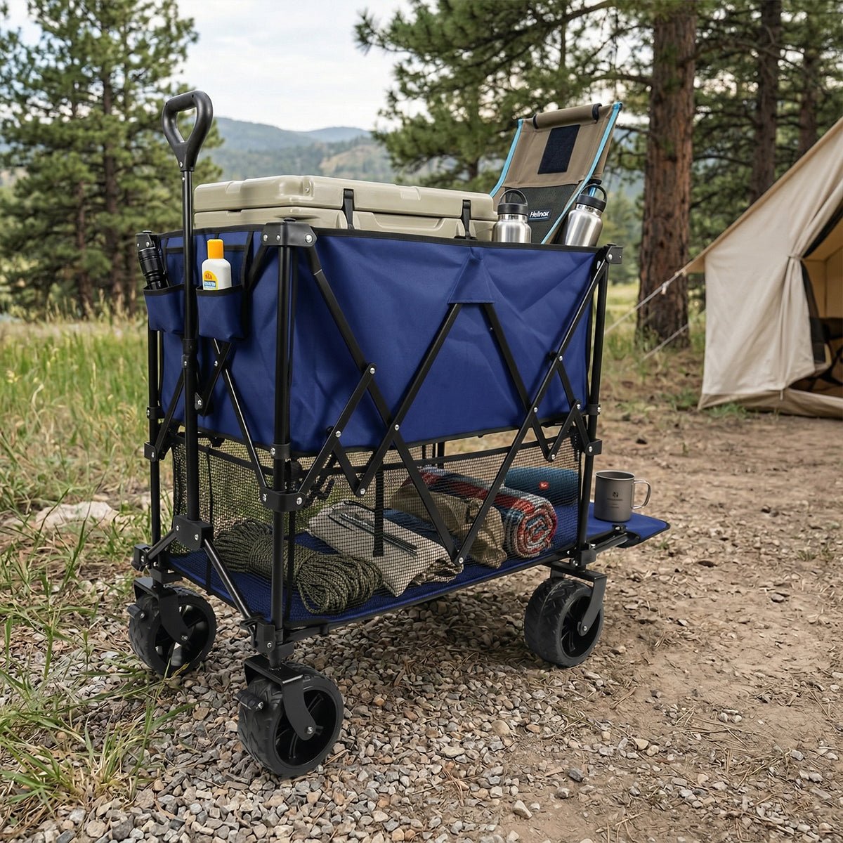 Folding Double - Decker Truck with Brakes Wagon Cart 320L - Flare Shack
