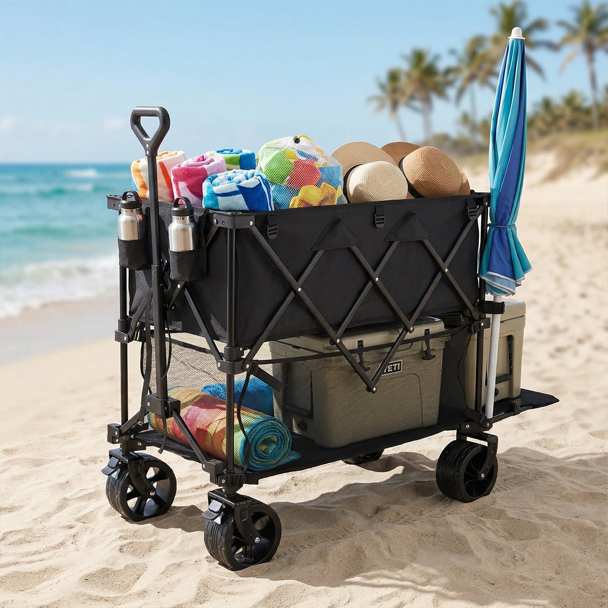Folding Double - Decker Truck with Brakes Wagon Cart 320L - Flare Shack