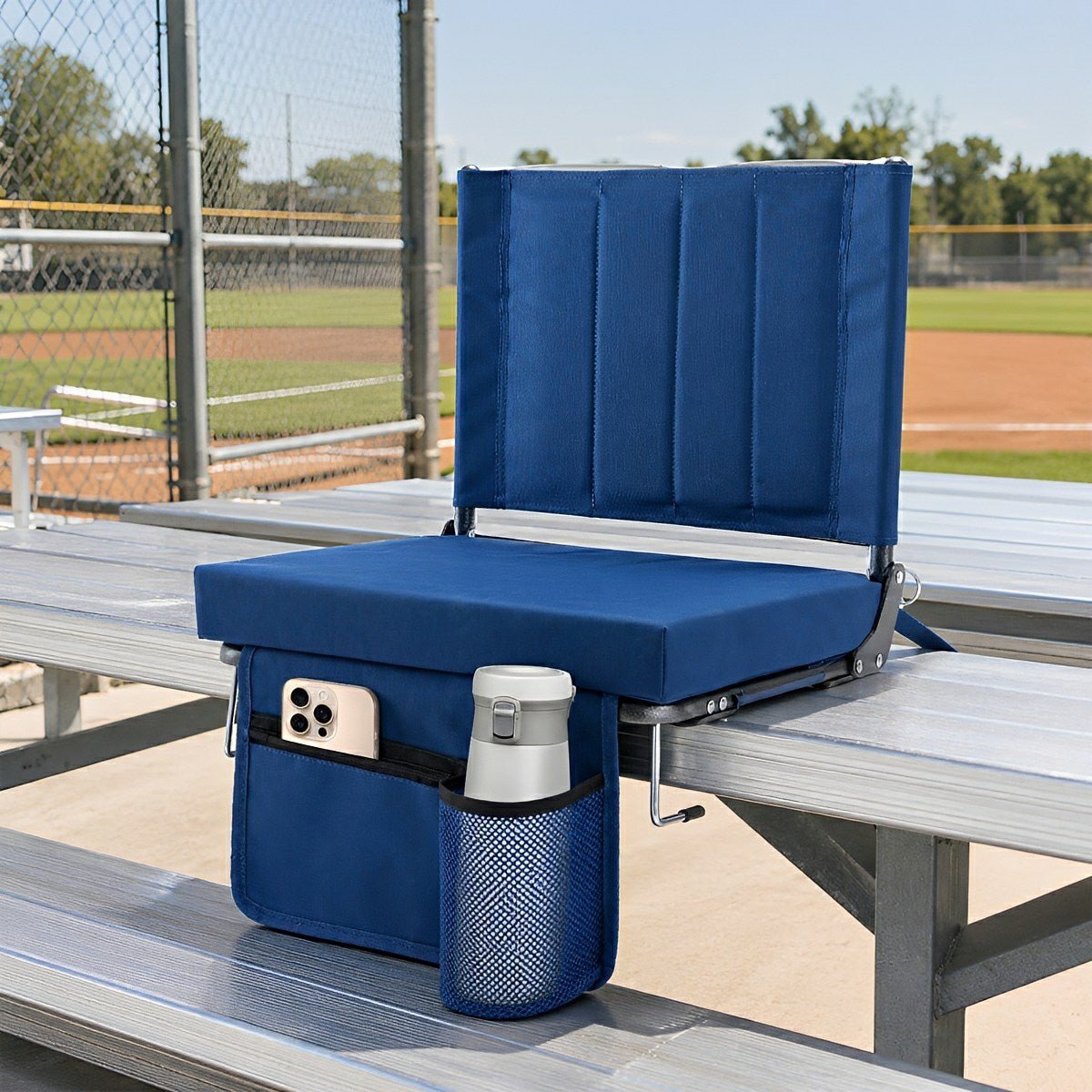 Folding Stadium Seat – Thick Cushion, 350 lbs, Non-Slip - Flare Shack