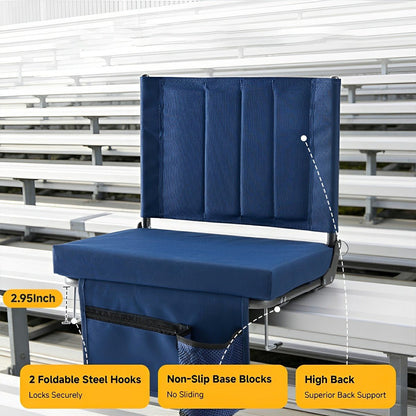 Folding Stadium Seat – Thick Cushion, 350 lbs, Non-Slip