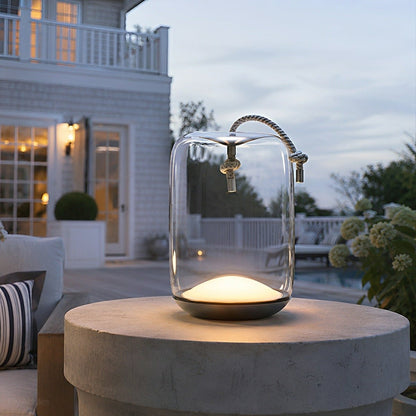 Glass Cylinder Waterproof LED Outdoor Portable Lantern Floor Lamp