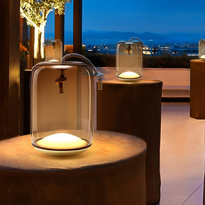 Glass Cylinder Waterproof LED Outdoor Portable Lantern Floor Lamp - Flare Shack