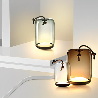 Glass Cylinder Waterproof LED Outdoor Portable Lantern Floor Lamp