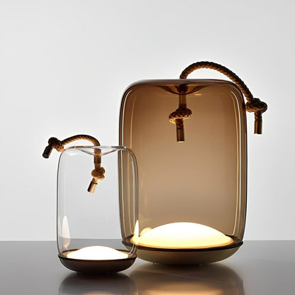 Glass Cylinder Waterproof LED Outdoor Portable Lantern Floor Lamp
