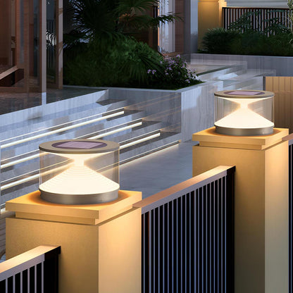 Gray Waterproof Solar Hourglass Outdoor Post Lights - Flare Shack