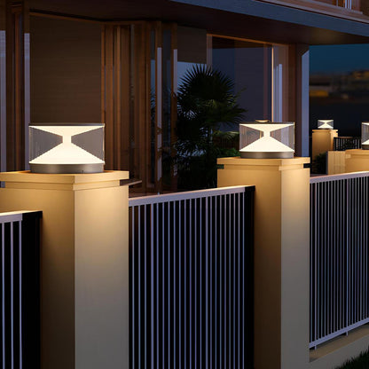 Gray Waterproof Solar Hourglass Outdoor Post Lights - Flare Shack