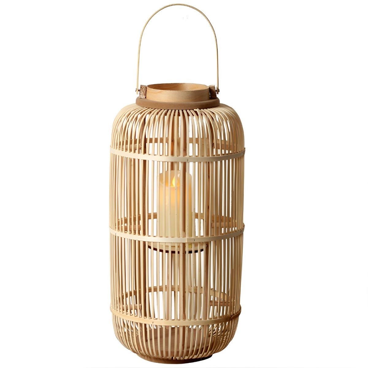 Handmade Bamboo Weaving LED Candle Lantern Floor Lamp - Flare Shack