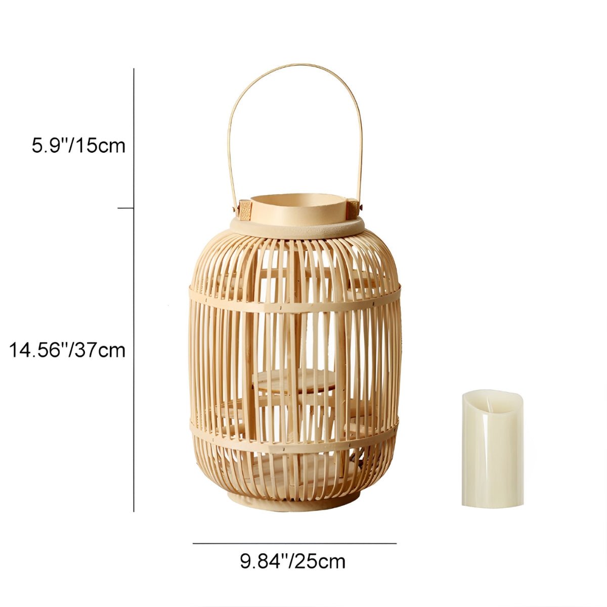 Handmade Bamboo Weaving LED Candle Lantern Floor Lamp - Flare Shack