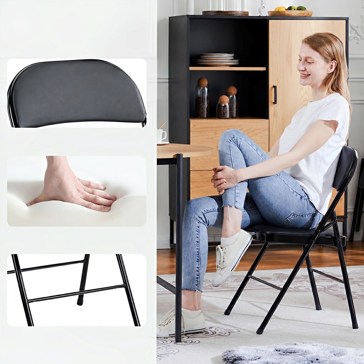 Heavy Duty Folding Chair – Padded Seat, 350 lb, Lightweight