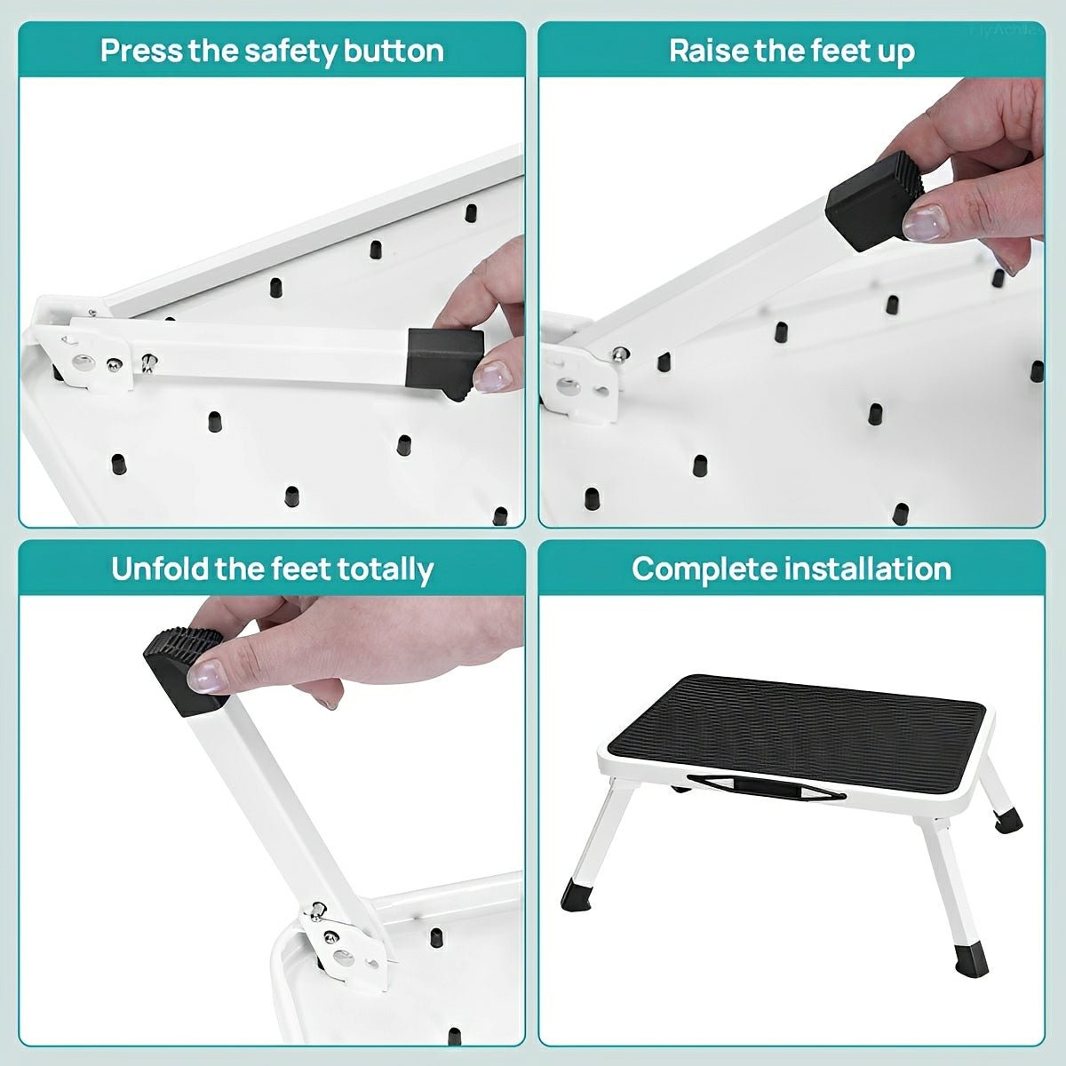 Heavy Duty Folding Step Stool – 330 lbs, Non-Slip, Safety Lock
