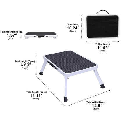 Heavy Duty Folding Step Stool – 330 lbs, Non-Slip, Safety Lock