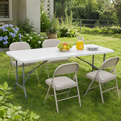 Heavy Duty Folding Table with Handle – For Camping