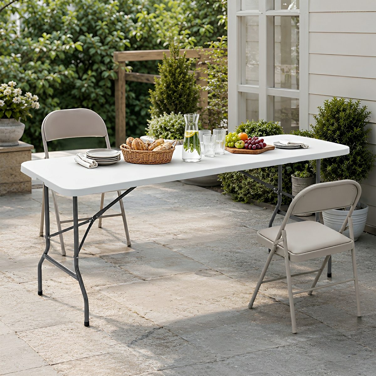 Heavy Duty Folding Table with Handle – For Camping