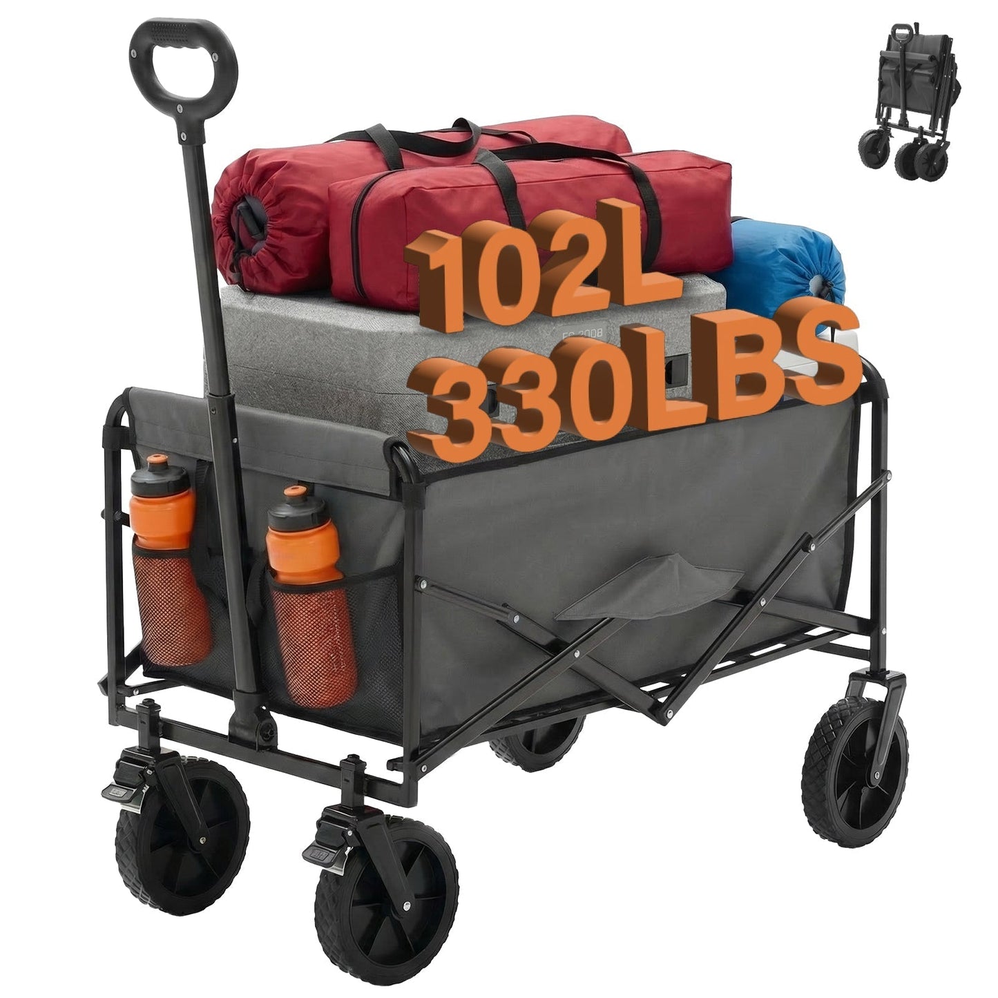 Heavy Duty Folding Utility Wagon Cart Outdoor Trolley - Flare Shack