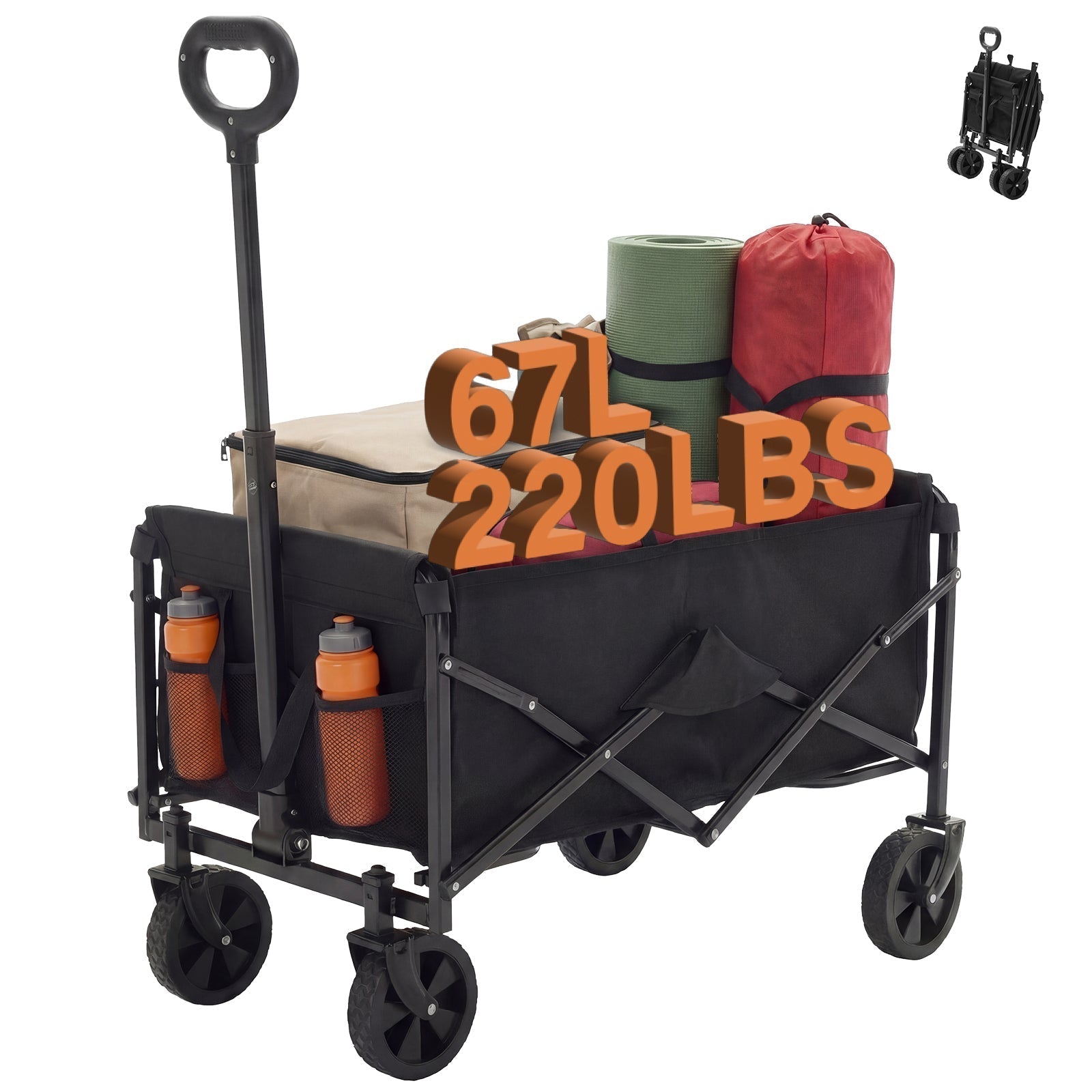 Heavy Duty Folding Utility Wagon Cart Outdoor Trolley - Flare Shack