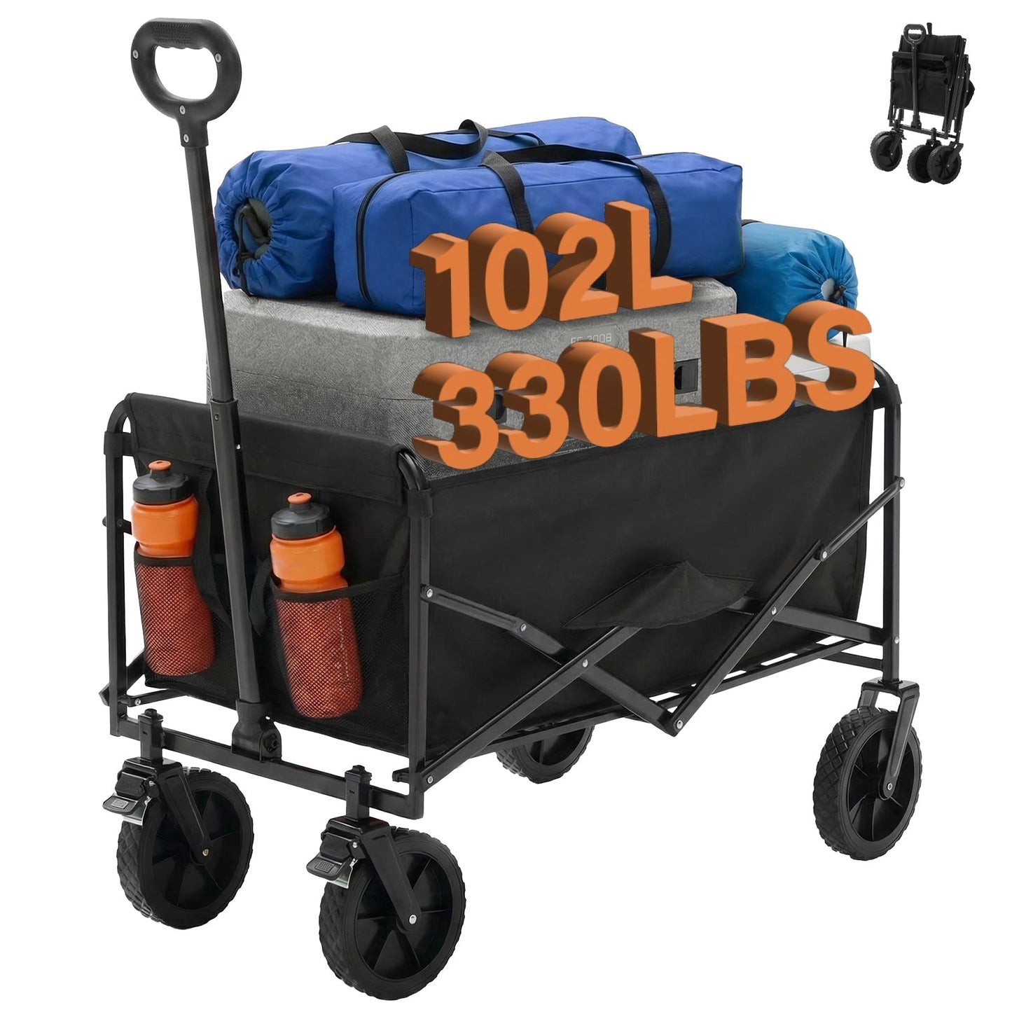 Heavy Duty Folding Utility Wagon Cart Outdoor Trolley - Flare Shack