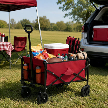 Heavy Duty Folding Utility Wagon Cart Outdoor Trolley
